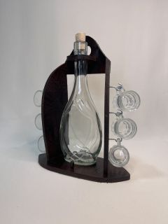 Minibar vertical cu 6 ceșcuțe și sticlă simplă